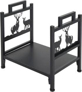 Promise Faster 658370844399 Sturdy Decorative Firewood Rack Heavy Duty Indoor/outdoor Wood Storage With D