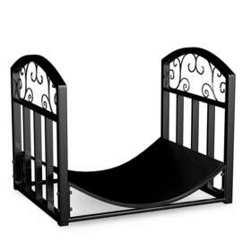 M022214 Pure Garden Metal Firewood Log Bin Wood Storage Holder Fireplace Kindling Stand Indoor