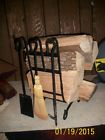 Rack Euc Tools Indoor Iron Black Log Lodge Fireplace Holder Cabin Firewood