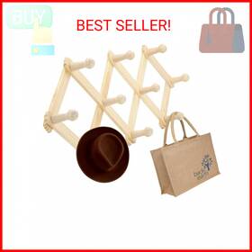 Rampro 815518020668 Ram-pro Accordion Style Wood Expandable Rack Hat Cap Belt Umbrella Coffee Mug