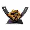 Rcm-lg556 Sunnydaze Decor Small Fireside Firewood Log Holder Caddy Rack Storage Black Steel Indoor Outdoor 819804019442