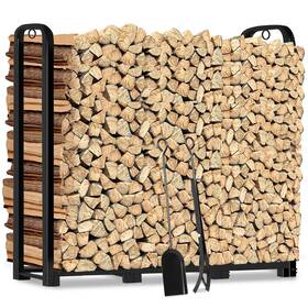 Reamic 759382113647 4ft Firewood Rack Holder Kit For Outdoor Indoor Fireplace Storage Heavy Duty