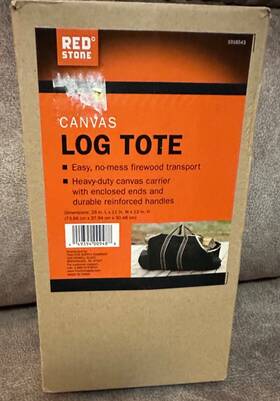 Redstone 449394009488 Red Stone Heavy-duty Black Canvas Log Tote