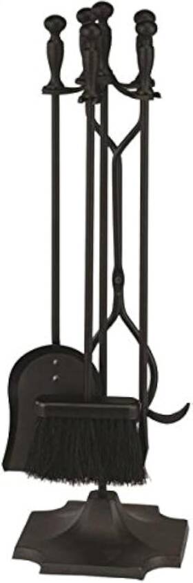 Rocky Mountain Goods 027132856947 5 Pcs Fireplace Tool Set Black 31 Inch Large - Shovel