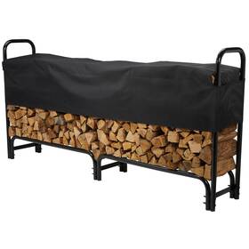 5027755 Roughneck 8ft. Firewood Rack With Cover 2200-lb. Capacity Steel Construction