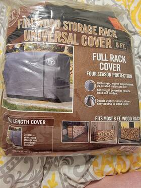 Rt Brand 677599904448 8-foot Firewood Storage Rack Universal Cover Gray