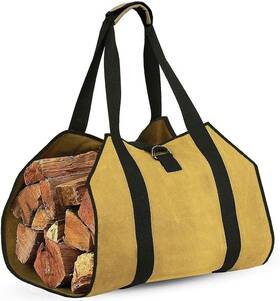 H01-2818-luxusmachine Segawe Lqqk Canvas Firewood Bag Carrier Logging Wood Fireplace With Handle Straps