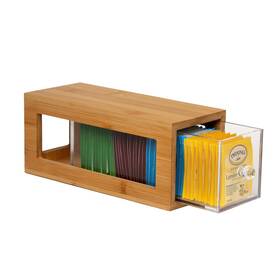 B0dk31wjy8 Serenica Homes Bamboo Acrylic Tea Bag Holder - Drawer Storage Kitchen Organizer