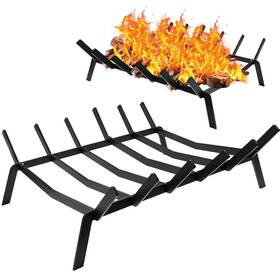 S-fireplacegrate-17in-d Sgran 17 Inch Heavy Duty Fireplace Grate Solid Steel Log Holder With 6 S