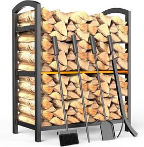 Mfrh-001  Shenzhen View Lighting Technology Co. Ltd Fireplace Tools Set Double-layer Firewood Rack Indoor Heavy-duty Wrought Iron