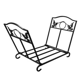 Siavonce 313105812844 Indoor Outdoor Folding Log Storage Rack Black