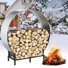 Nx7260-s2 Skcoipsra 3ft Firewood Rack Outdoor With Cover Heavy Duty Metal Stand For Ind