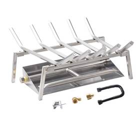 Sk-fb0071-ss-18 Skyflame 18-inch Fireplace Log Grate With Dual Burner Pan And Connection Kit For Natur