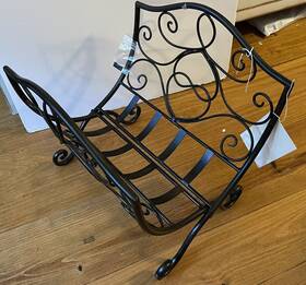 40795 Southern Living At Home Wellsley Fold Up Black Log Holder Estate Iron New