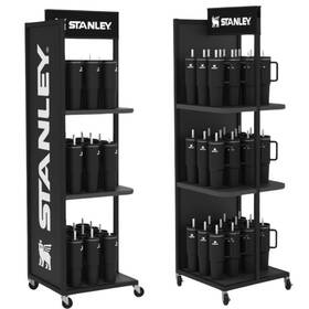 Stan001 Stanley 58 Inch H X 19 W D Black Metal Branded Cups And Lids Display
