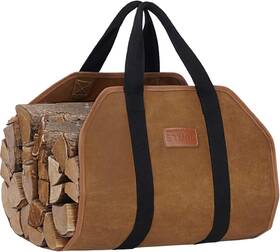 Stboo 313051168118 Waxed Canvas Firewood Log Carrier Heavy Duty Holder For Firepit