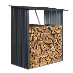 Storhaus 445012813881 5.35 Ft. W X 2.46 D Outdoor Metal Firewood Rack Open Shed For Pell