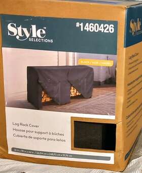 Fhqs80037f Style Selections New Firewood Cover Inch Polyester Weather Resistant # 1460426-8ftx4ft