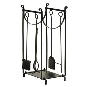Toutd2507 Sudzendf 14.50 Inch Black Firewood Rack With Fireplace Tools Indoor Outdoor Flat