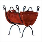 Suede Holder Log Rack Uniflame Leather Carrier World Iron Olde