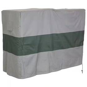 Sunnydaze 313098917915 8 Ft. Gray Waterproof With Green Stripe Log Rack Cover