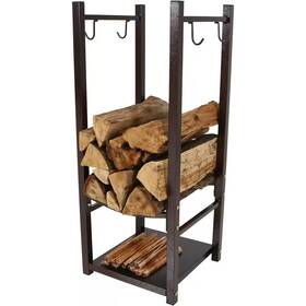 Sunnydaze 705353899997 Firewood Log Rack With Tool Holders In Bronze