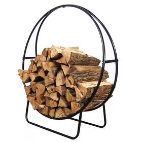Sunnydaze 726084106536 40 Inch Black Steel Firewood Storage Log Hoop Rack