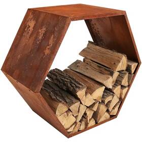 Sunnydaze 726084776227 30 Inch Hexagon Steel Honeycomb Firewood Log Rack
