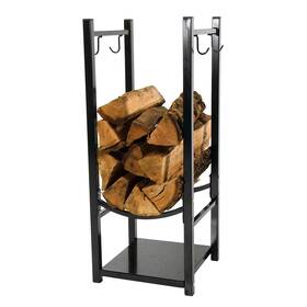 B019hinlre Sunnydaze D Cor 32 In Steel Firewood Log Rack With Tool Holders - Black By