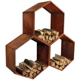 Sunnydaze Decor Rcm-lg789-3pk 30 In Hexagon Rustic Honeycomb Firewood Log Rack - Set Of 3 By