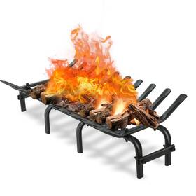 Khj-60-32-10-bk Tbmlc Maihui Black Steel Fireplace Grate - 24 Inch Firewood Log Burning Rack Stylish