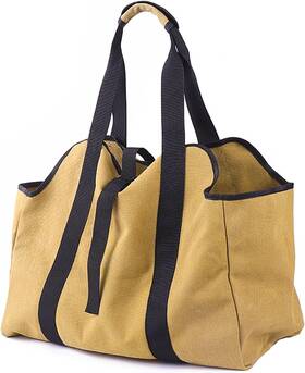Flcha-01 Tclian Canvas Firewood Carrier Sturdy Log Bag With Reinforced Handles