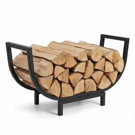 Thornfield 753532569421 24.5 Inch Curved Firewood Rack Indoor Outdoor Durable Log Holder Heavy-duty