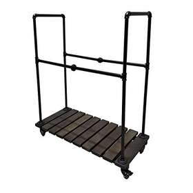 Thronkenger 768490077789 Rustic Firewood Rack Industrial Style Holder With Lockab