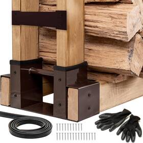 Tidyboss 445010524512 2pack Firewood Bracket Rack Outdoor Fireplace Log Wood Storage Lumber