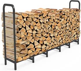 Tikimilor 313103255216 6.7ft Firewood Rack Holder Adjustable Heavy Duty Fire Log Stacker Stand For Fir
