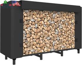 Tikimilor 445001644632 4ft Firewood Rack Holder With Cover Adjustable Heavy Duty Fire Log Stacker Stan Tikimilor 445001644632 4ft Firewood Rack Holder With Cover Adjustable Heavy Duty Fire Log Stacker Stan