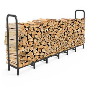 67e2935269c16d994e434dbd Tikimilor 8ft Firewood Rack Holder Adjustable Heavy Duty Fire Log Stacker Stand