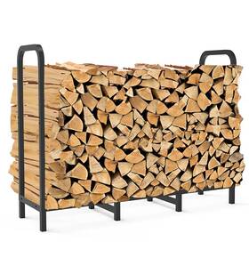 68f8a23f0ca778b9f2958e82 Tikimilor 4ft Firewood Rack Holder Adjustable Heavy Duty Fire Log Stacker Stand