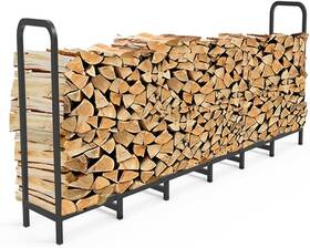 Tikimilor 726084883116 8ft Firewood Rack Holder Adjustable Heavy Duty Fire Log Stacker Stand For Firep