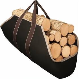 Tjywwx 313051917976 Fireplace Carrier Waxed Canvas Fire Place Sturdy Wood Carring Bag With Handles S