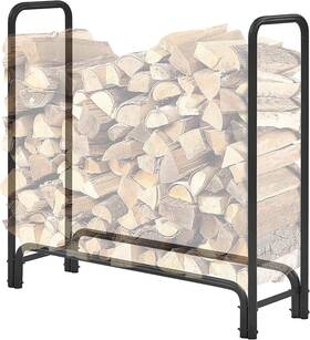 Tmee 046432714986 4ft Firewood Rack Outdoor Heavy Duty Log Storage Holder St