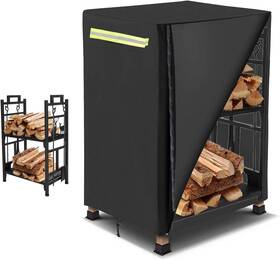 Toemue 313018012010 Firewood Log Rack Cover Outdoor With Openable Front Flap Firewoo