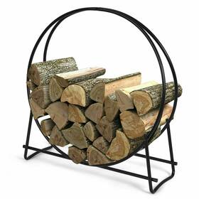 Targym05883 Topbuy 40 Inch Steel Tubular Log Hoop Round Firewood Storage Holder Rack