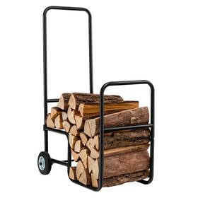 Topb006360 Topbuy Firewood Log Cart Carrier Wood Hauler With 2 Rubber Wheels And Ergonomic