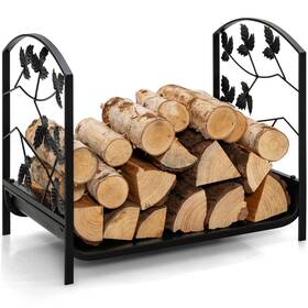 Topb006365 Topbuy Firewood Log Rack For Indoor Outdoor Steel Holder With 110 Lbs Load