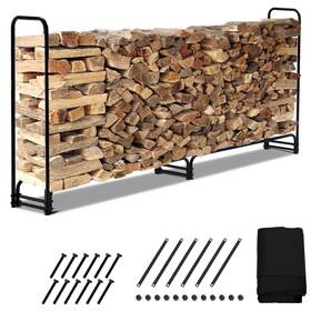 Towallmark 196336889027 Outdoor Firewood Rack With Cover 8.5ft 1/2 Cord Of Heavy Duty Fire