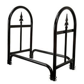 50-127 Trademark Glb Fireplace Log Rack With Finial Design Black