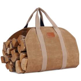 Twentynext 974454460526 Firewood Log Carrier Waxed Canvas Tote Bag With Handles Heavy Duty