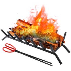 Twittools 786194494206 Fireplace Grate 24 Inch Heavy Duty Solid Steel Log Holder 3/4 Bar